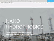 Tablet Screenshot of nanohydrophobics.com
